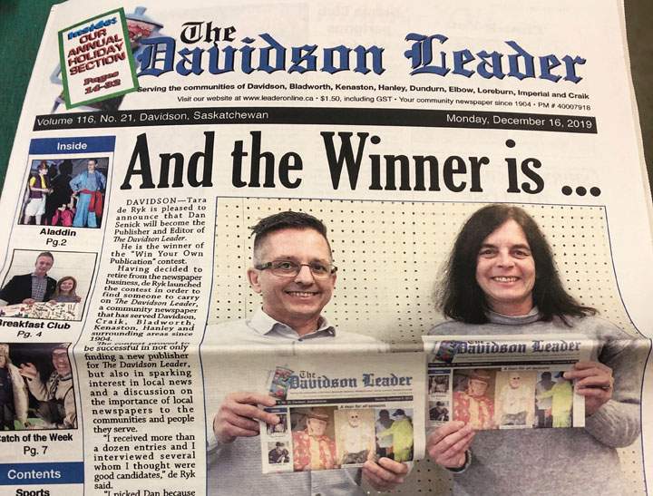 Contestant wins small-town newspaper in Sask.