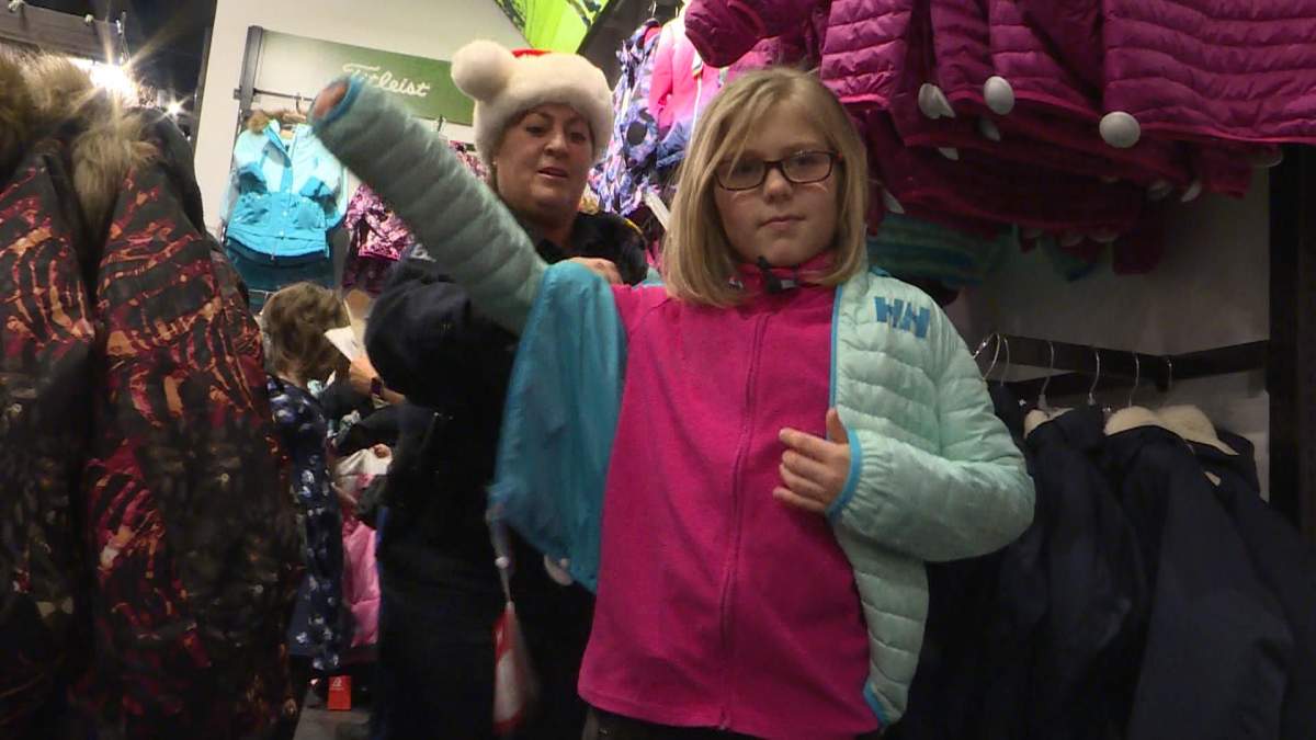 Each child participated in the CopShop event had the opportunity to pick out a winter coat from Sport Chek.