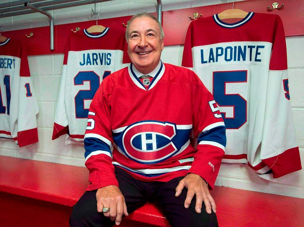 Montreal Canadiens great Guy Lapointe smiles at the Canadiens' Hall of Fame in Montreal, on June 19, 2014. The Canadiens say that Hockey Hall of Famer Lapointe has been diagnosed with oral cancer.The NHL team issued a statement this morning at the request of Lapointe and his family.THE CANADIAN PRESS/Graham Hughes.