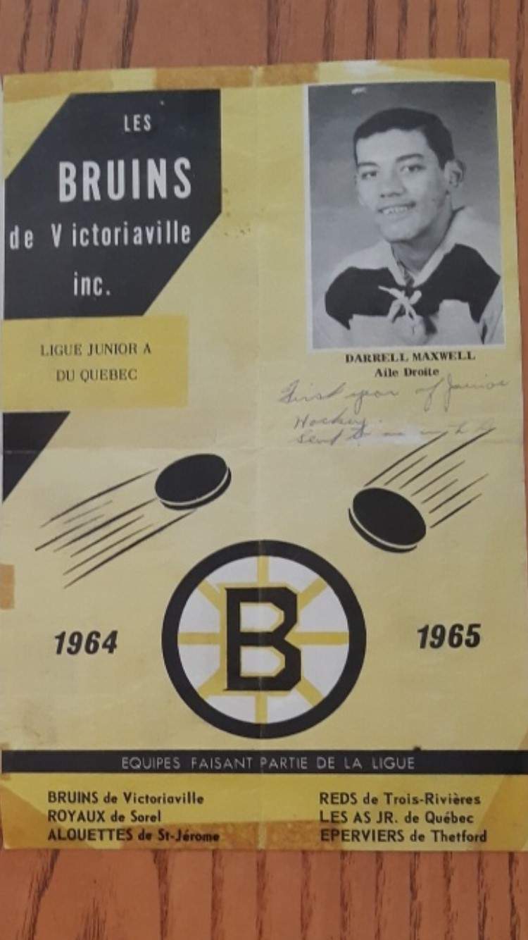Darrell Maxwell played in the Quebec Junior A Hockey League for the Victoriaville Bruins during the 1960s.