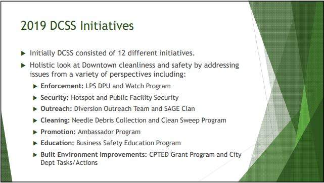 DCSS initiatives listed in the presentation to the Community Issues Committee Monday evening.