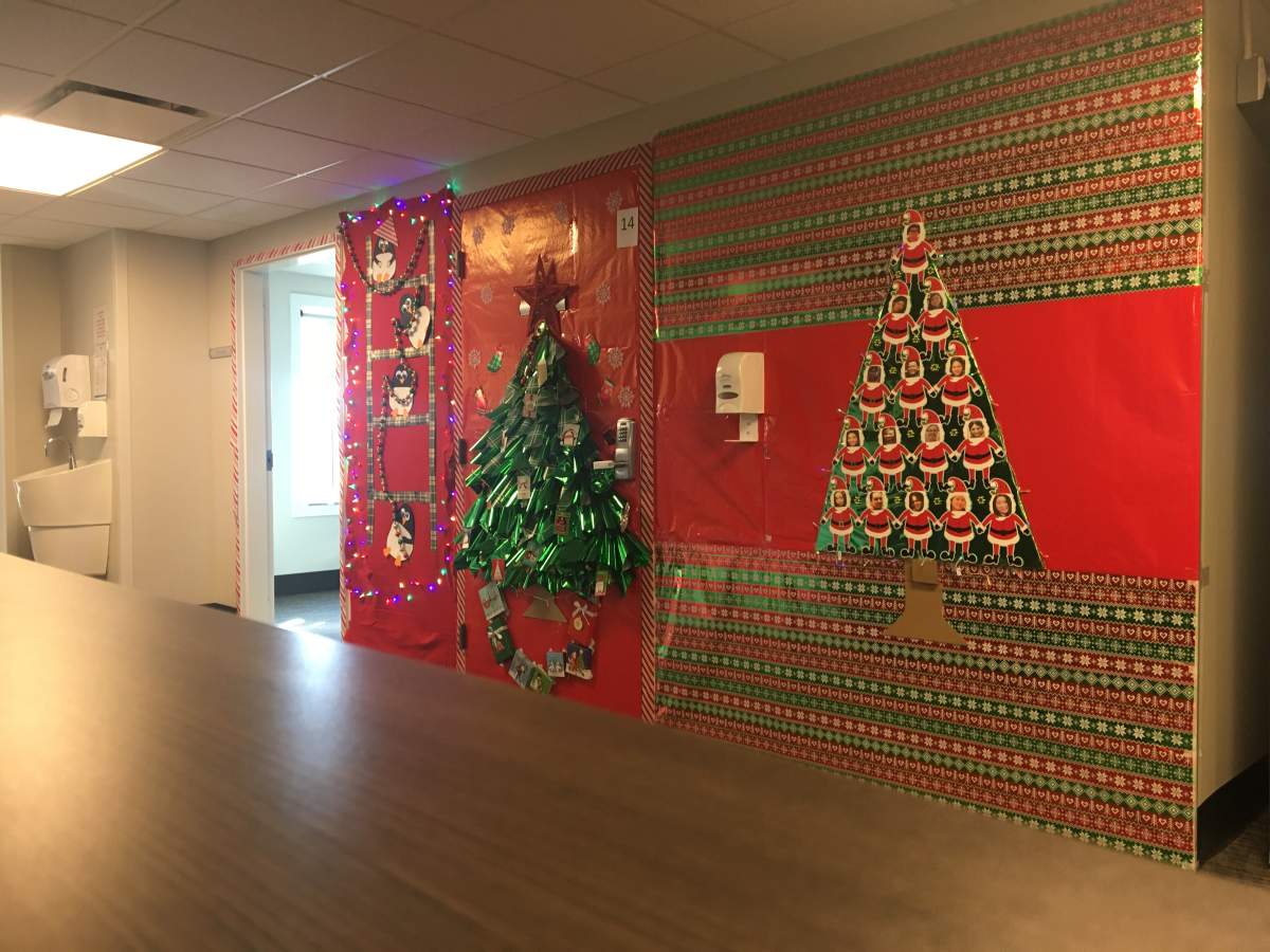 No door is left without decorations.