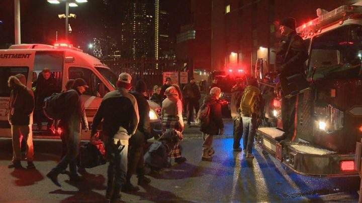 The Calgary Drop-In Centre was evacuated after a fire scare on Monday, Dec. 30, 2019.