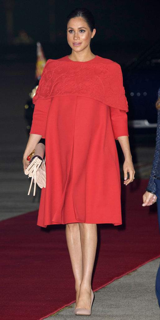 Meghan, Duchess of Sussex arrive at Casablanca airport on Feb. 23, 2019 in Casablanca, Morocco. Photo by Pool/Samir Hussein/WireImage