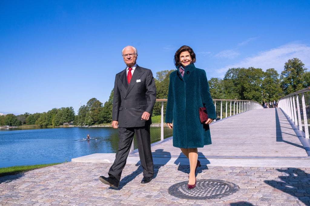 King Carl XVI Gustaf and Queen Silvia walked across the Folke Bernadotte bridge during the inauguration ceremony on Sept. 17, 2019.