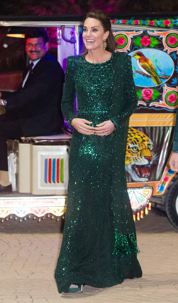 Catherine, Duchess of Cambridge and Prince William, Duke of Cambridge arrive by tuk tuk as they attend a special reception hosted by the British High Commissioner Thomas Drew at the Pakistan National Monument during Day 2 of their royal tour of Pakistan on Oct. 15, 2019 in Islamabad, Pakistan. Photo: Getty Images