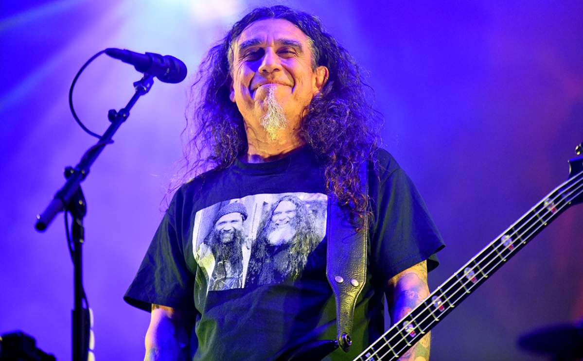 Tom Araya of Slayer performs onstage during the bands final show of the “Final Campaign” tour at The Forum on Nov. 30, 2019 in Inglewood, Calif.