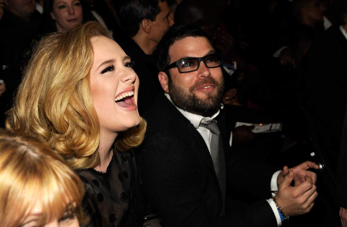 Adele and Simon Konecki attend The 54th Annual GRAMMY Awards at Staples Center on Feb. 12, 2012 in Los Angeles, Calif. (Photo by Kevin Mazur/WireImage)