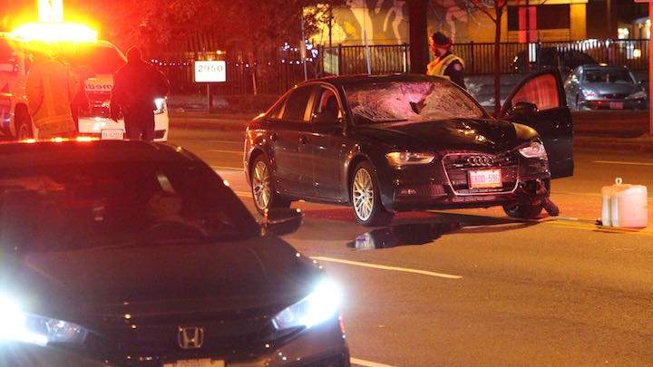 The collision happened at around 1:30 a.m. on Sunday.