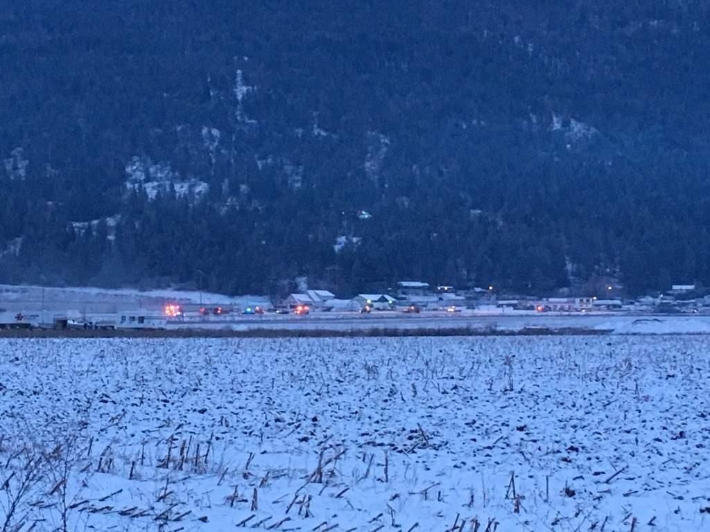 A serious two vehicle collision on Highway 97A claimed a woman’s life on Sunday.