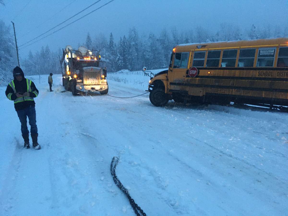 AIM Roads admits it didn’t meet maintenance standards for the class of roads that includes school bus routes during the most recent storm. A Cherryville school bus ended up partially in the ditch on Friday morning.