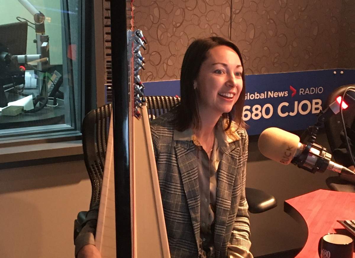 Harpist Janelle Nadeau on 680 CJOB.