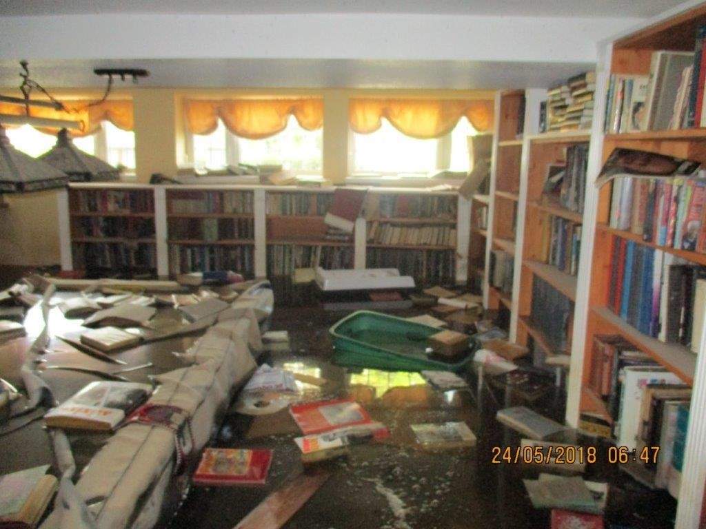 Linda and Kevin Lennox’s basement during the May 2018 flood event.