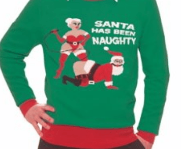 A screenshot taken of Walmart’s listing of Forum Novelties Ugly Christmas Naughty Santa Adult Sweater on Dec. 7, 2019.
