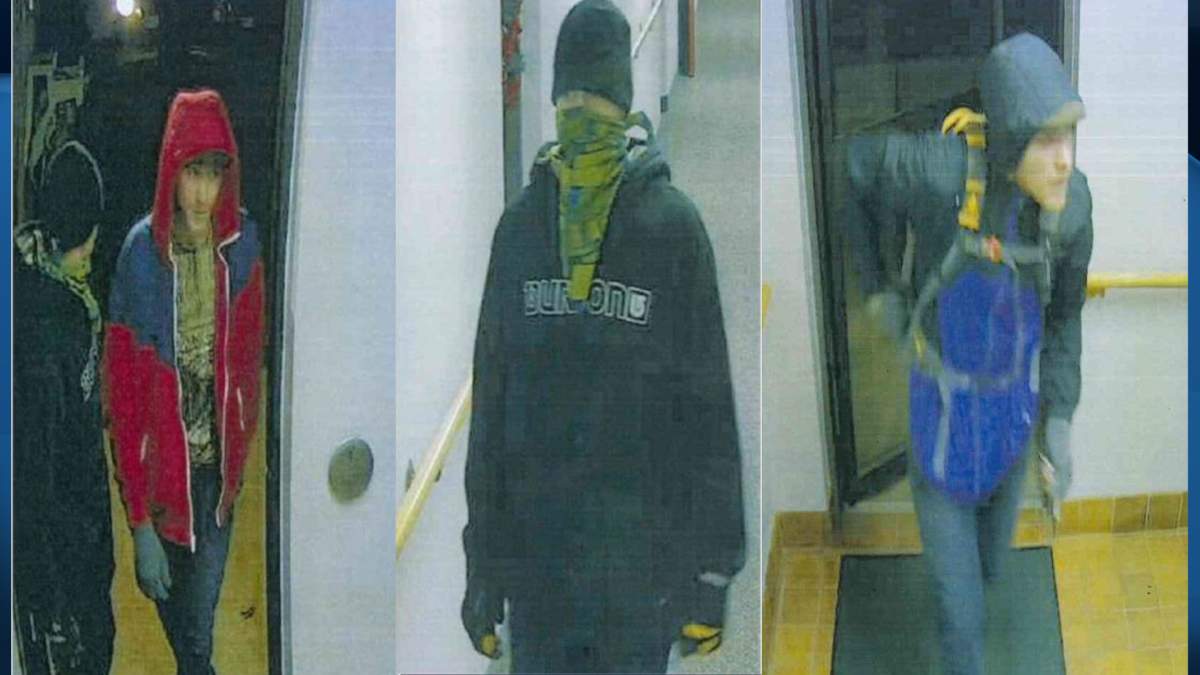 Police say three men may be connected to a pair of break and enters and a hit and run in St. Catharines over a two-day period.