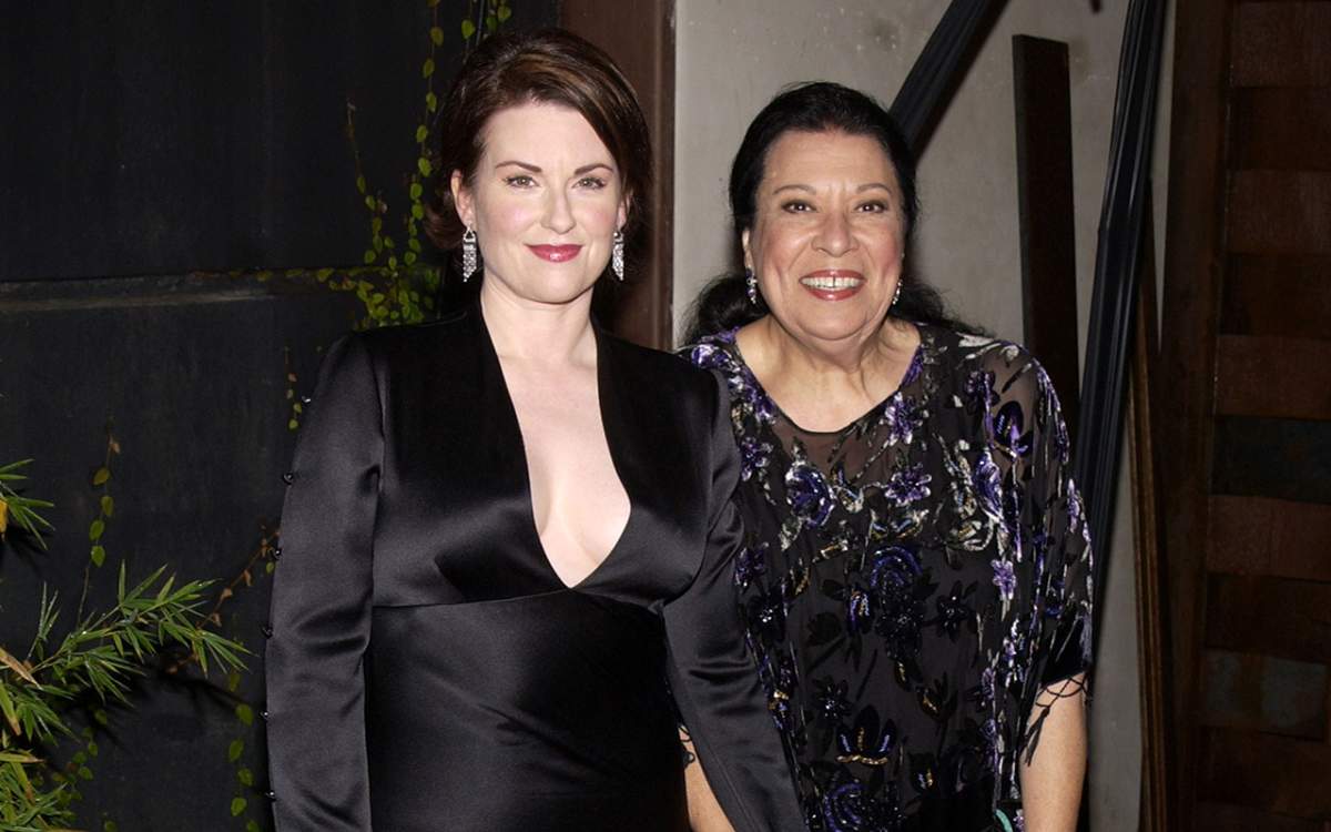 Megan Mullally and Shelley Morrison during the ‘Will & Grace’ 100th Episode Celebration at Falcon in Hollywood, Calif. (Getty Images)