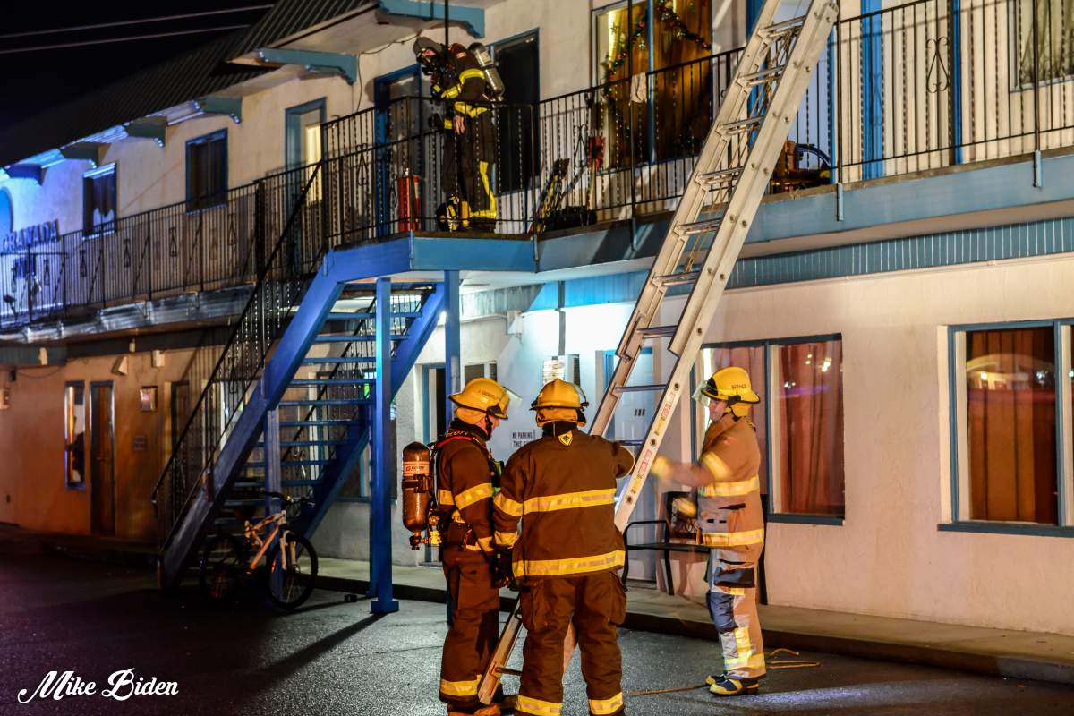 Firefighters respond to an early morning fire at a Penticton motel.