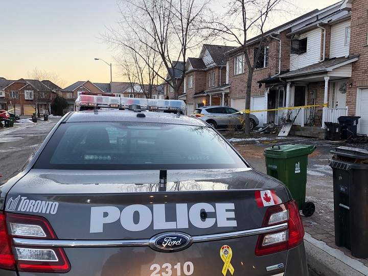 The aftermath of a fire that broke out on Stallion Place in north Etobicoke.