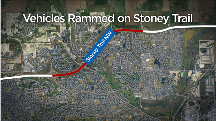 Emergency crews responded to multiple collisions along Stoney Trail N.W. Saturday night.