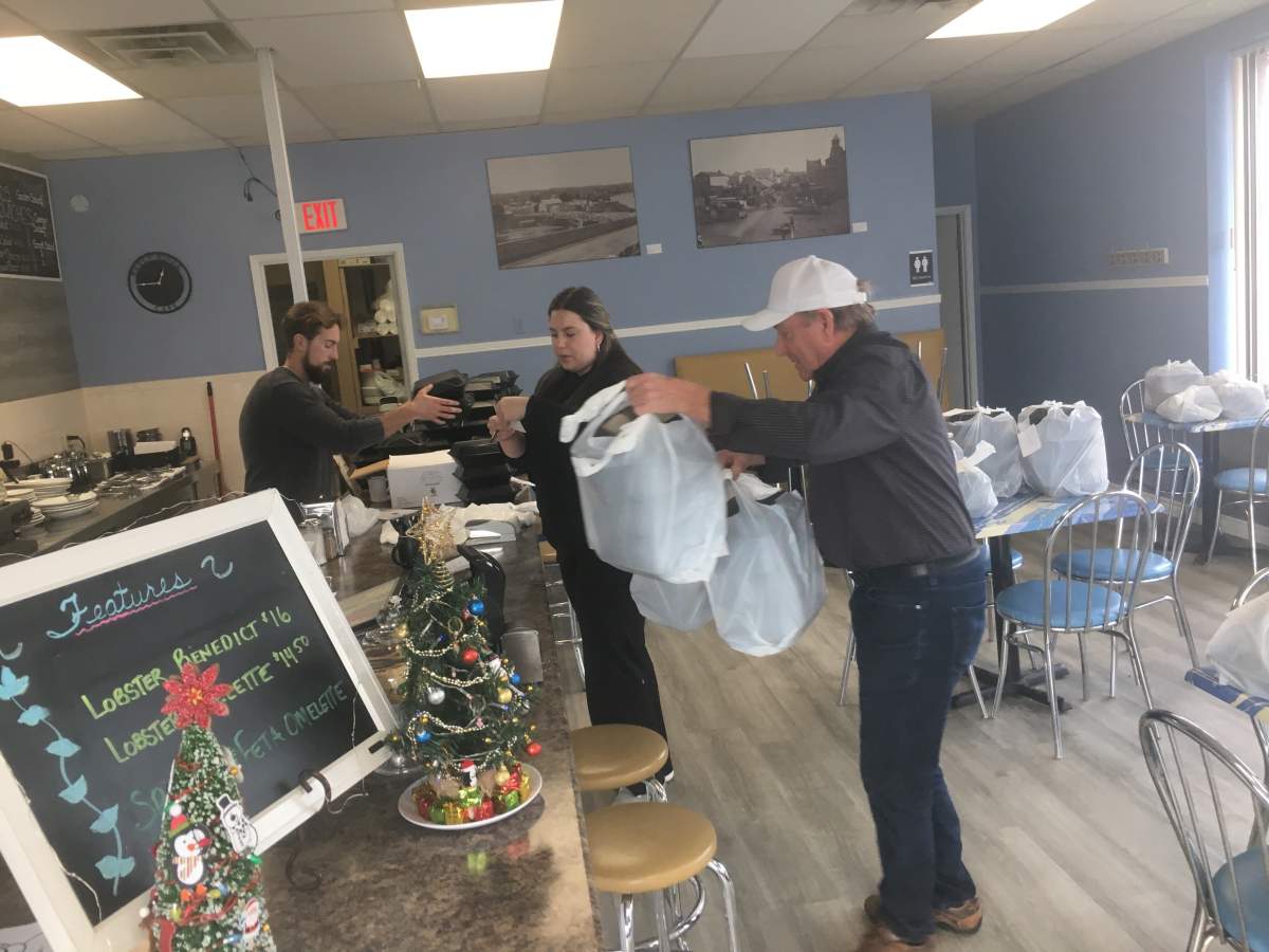 Brad Heslop with the Early Riser Cafe says the restaurant is donating 10% of every take-out order and 100% of tips directly to the London Food Bank.