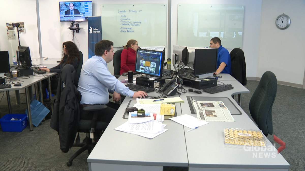 Inside the Canadian Energy Centre, also dubbed Alberta’s “war room.”