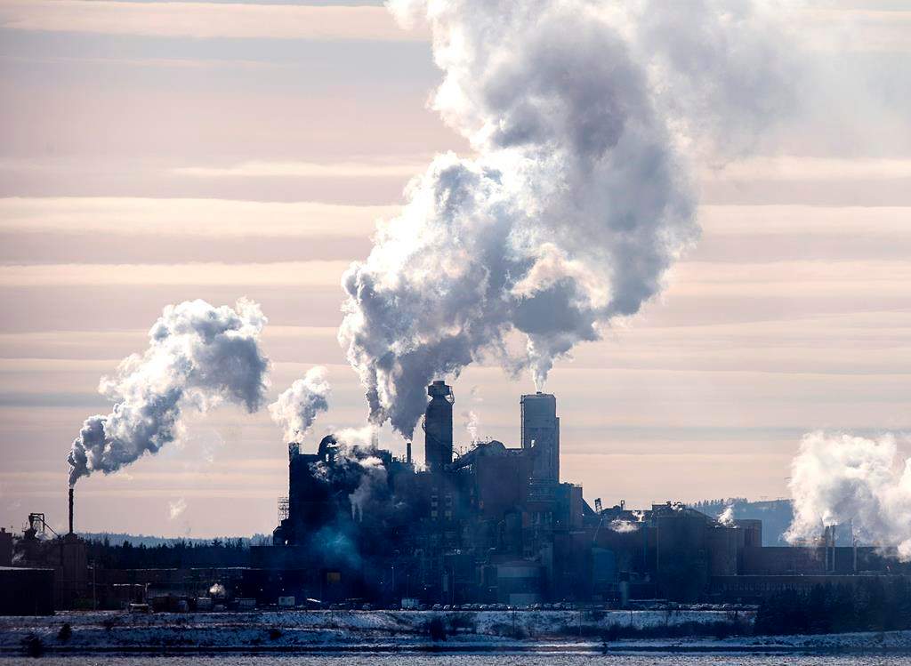 The Northern Pulp mill in Abercrombie Point, N.S., is viewed from Pictou, N.S., Friday, Dec. 13, 2019.