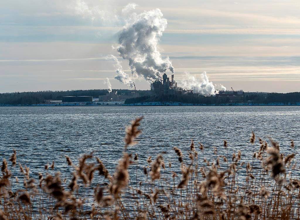 The Northern Pulp mill in Abercrombie Point, N.S., is viewed from Pictou, N.S., Friday, Dec. 13, 2019.