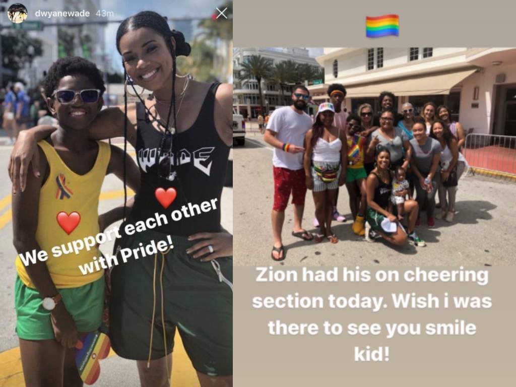 Dwayne Wade shared pictures from Miami Pride this year on his Instagram stories.