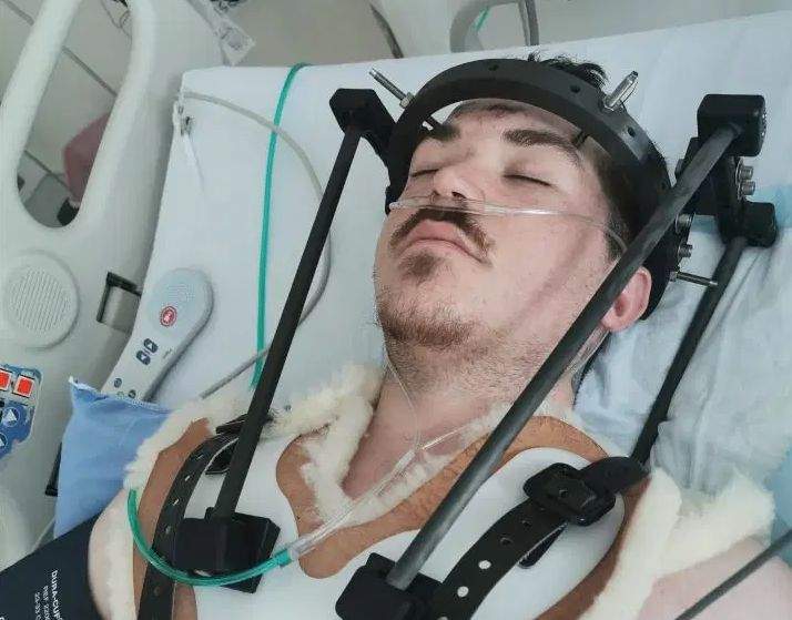 Crash survivor Dorian Gladue recovers in Calgary hospital Jan. 13, 2020.