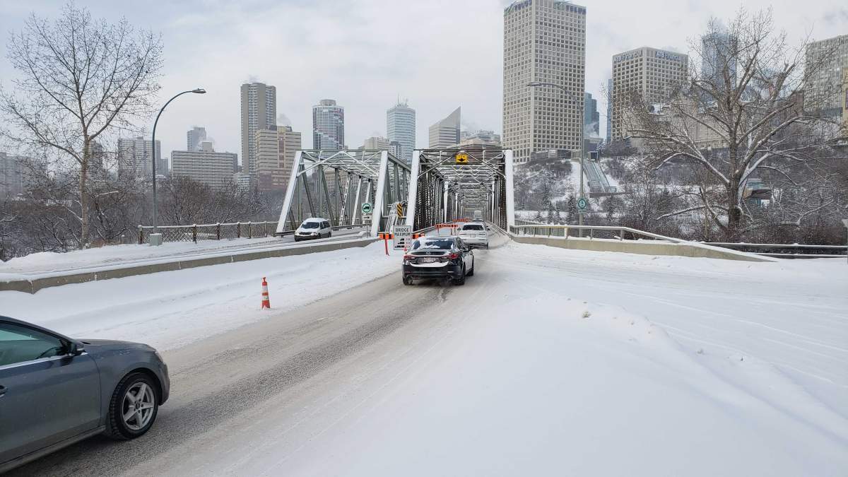 One lane on the low level bridge is closed because of damage that cannot be repaired until the weather improves. On Jan. 16, 2020 was in the middle of a deep freeze.