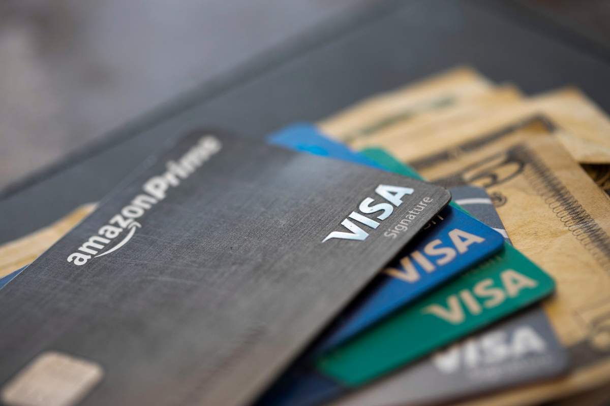 This Aug. 11, 2019, file photo shows credit cards in New Orleans. 