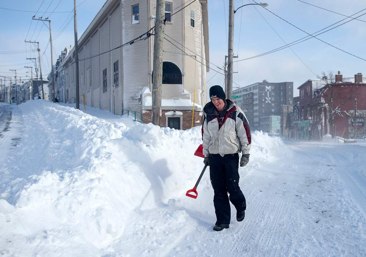A resident walks in downtown St. John’s on Saturday, Jan. 18, 2020. THE CANADIAN PRESS/Andrew Vaughan