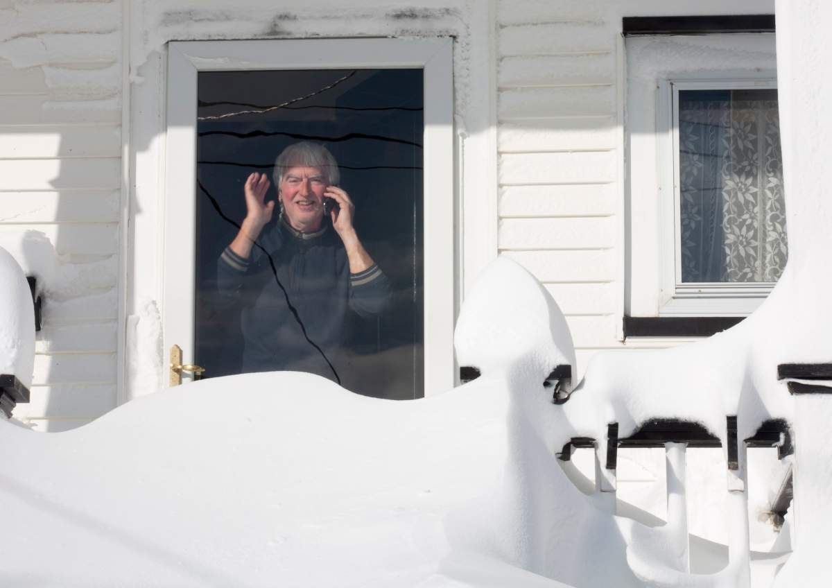 A resident of downtown St. John’s, NL on Saturday, Jan. 18, 2020.  THE CANADIAN PRESS/Paul Daly
