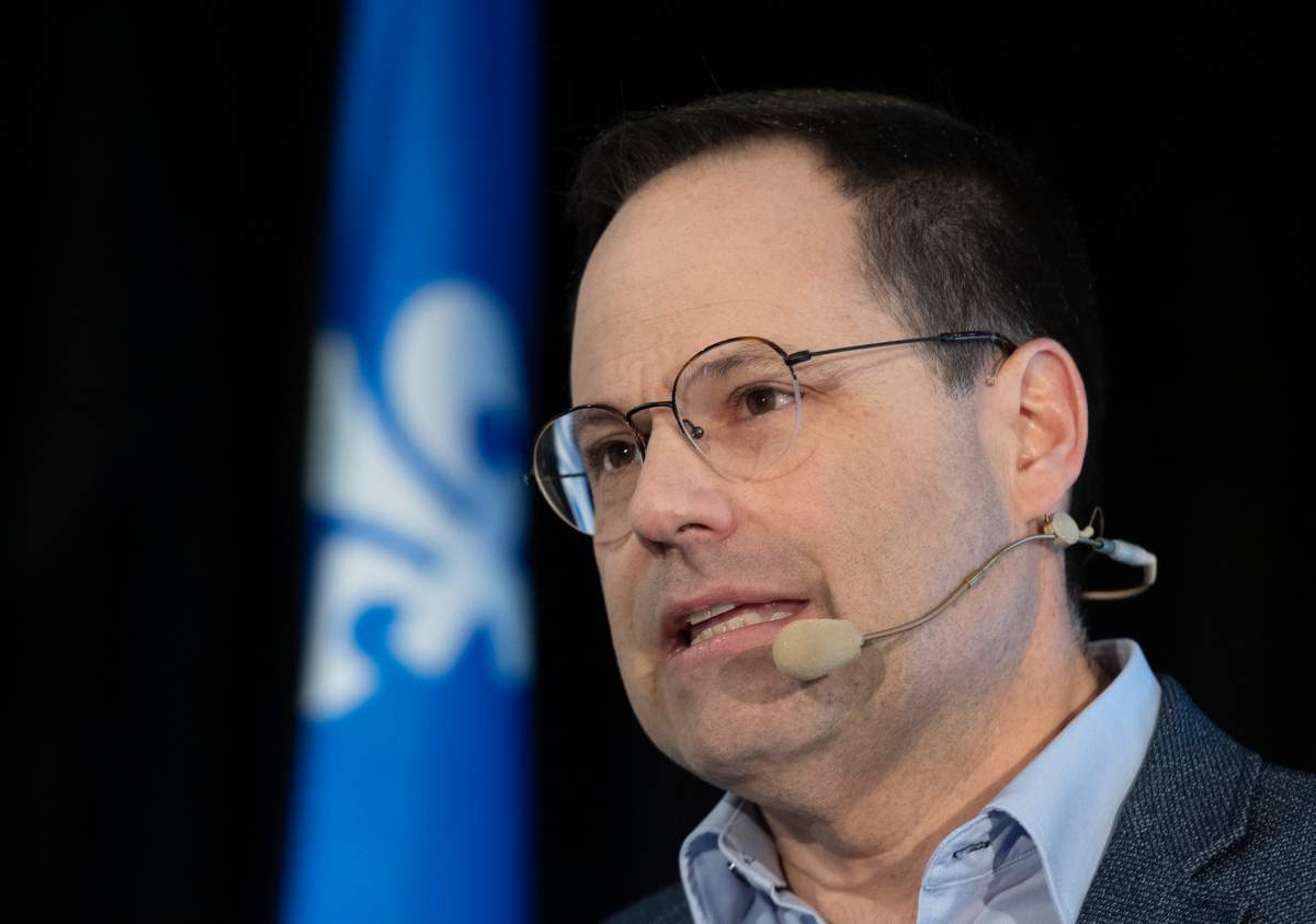 Alexandre Cusson speaks to supporters at the launch of his campaign for the Quebec Liberal Party leadership, Sunday, January 26, 2020 in Quebec City. THE CANADIAN PRESS/Jacques Boissinot.