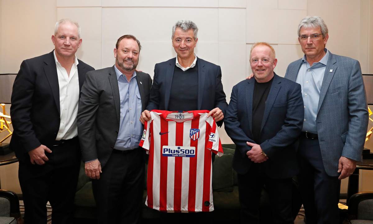 The Canadian Premier League officially announced Wednesday, Jan. 29, 2020 that Ottawa has been awarded a CPL expansion team, a bid led by Club Atletico de Madrid. From left to right, CEO of Canadian Soccer Business Scott Mitchell, Canadian Premier League Commissioner David Clanachan, CEO Club Atlético de Madrid Miguel Ángel Gil Marín Ottawa Strategic Partner Jeff Hunt, and CFO of Canadian Soccer Business Doug Rye.