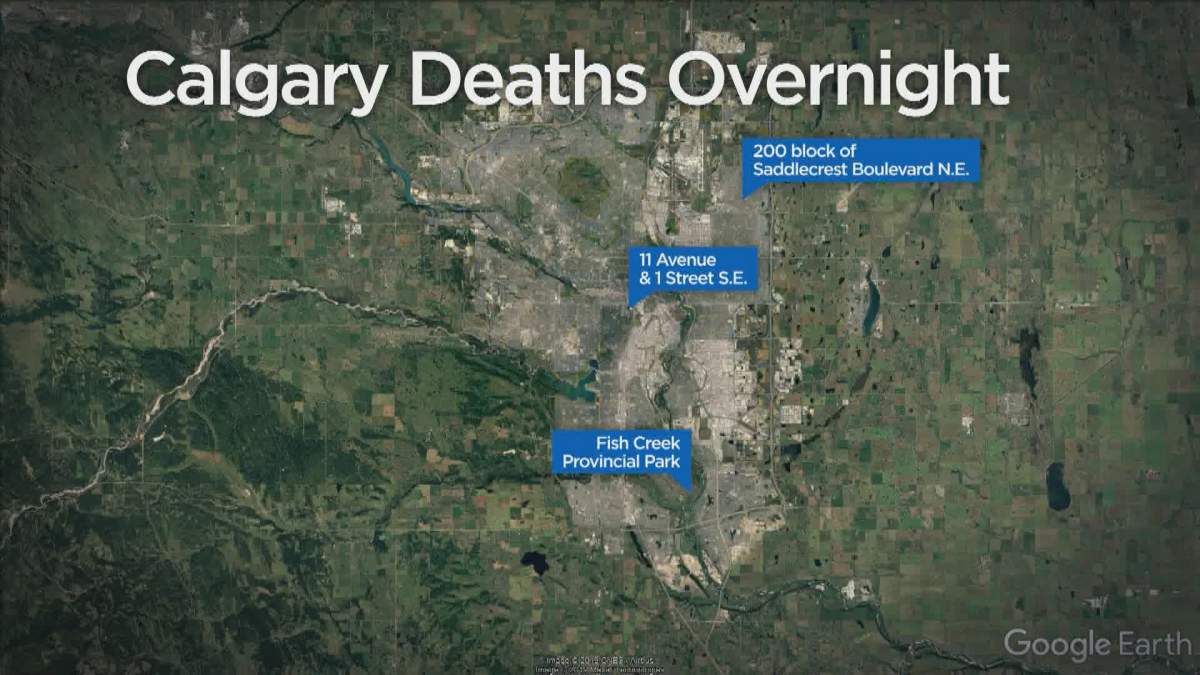 Calgary police responded to three deaths in the city from Saturday, Jan. 4 at 7:30 p.m. to Sunday, Jan. 5 at 7:30 a.m.