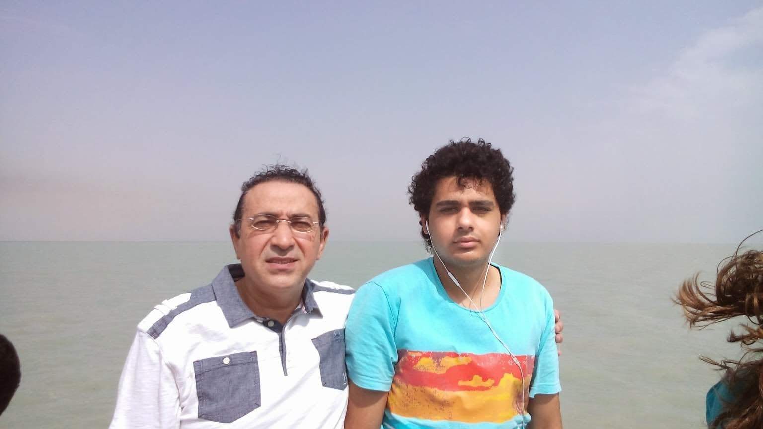 Abdulrahman El Bahnasawy, right, prior to his 2016 arrest, and his father, Osama.