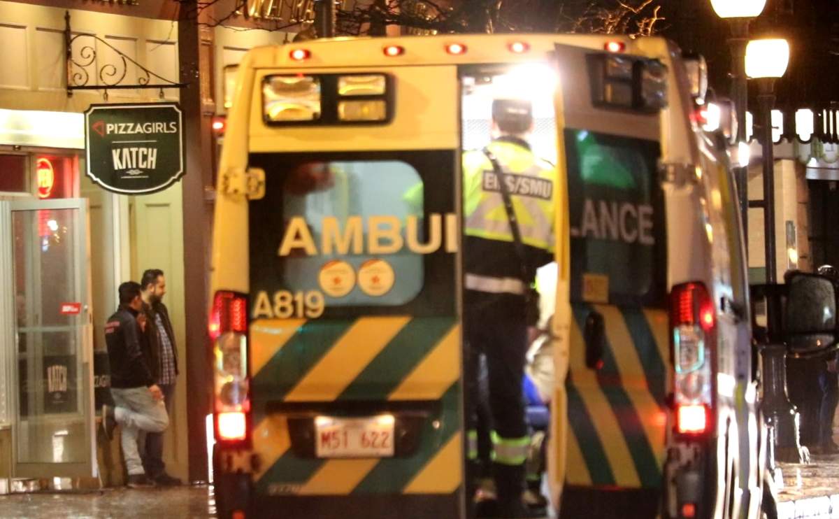 Image taken of an ambulance at the scene of the pepper spray incident. 