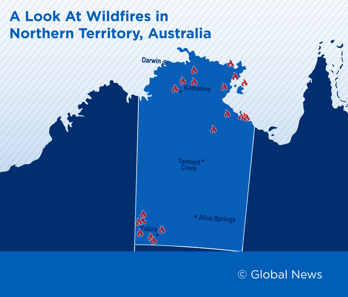 A look at wildfires on Thursday, tracked by MyFireWatch.