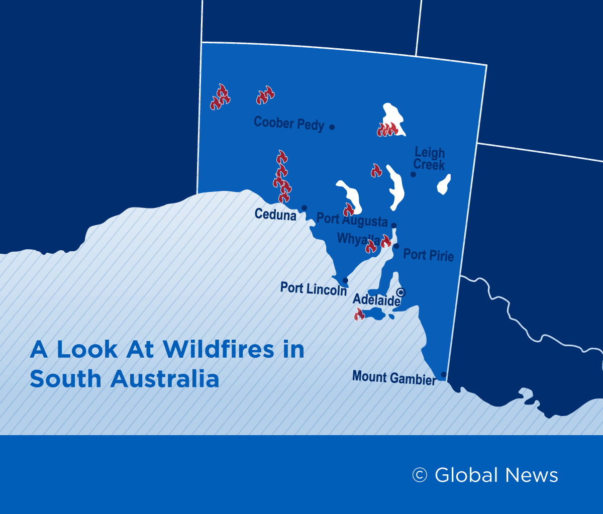 A look at wildfires on Thursday, tracked by MyFireWatch.