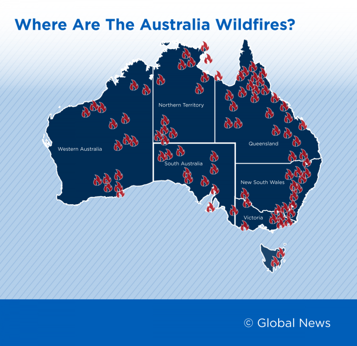 A look at wildfires on Thursday, tracked by MyFireWatch.