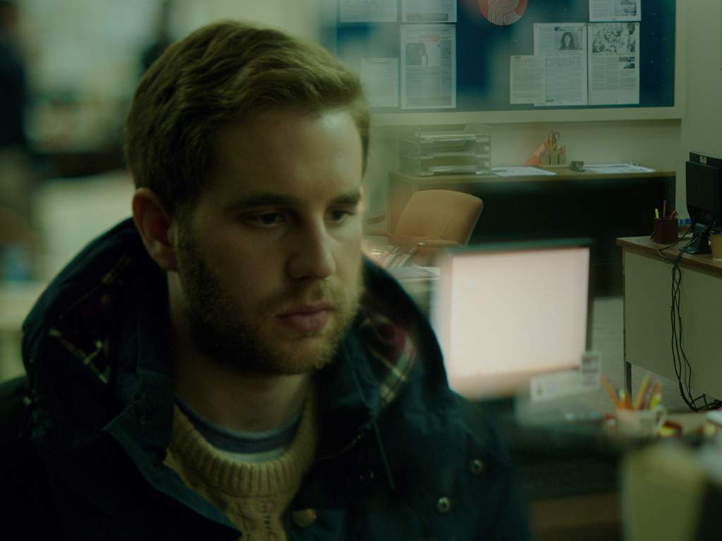 Ben Platt starring as journalist Bram Shriver in Ricky Tollman’s Rob Ford-inspired film, ‘Run This Town’, which is set to hit select cinemas nationwide on March 6, 2020.