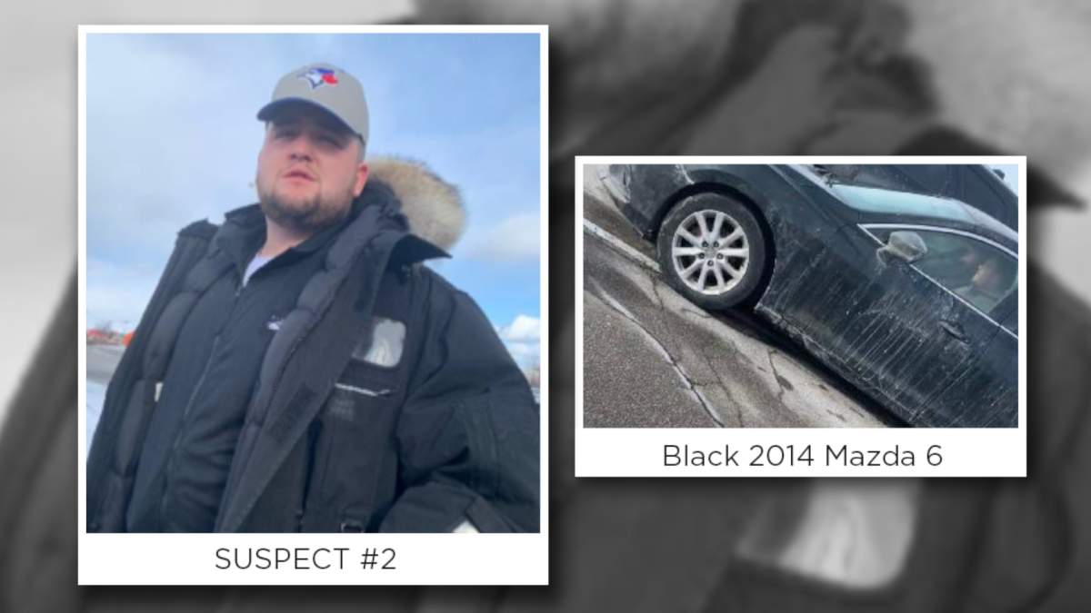 Hamilton police say a suspect connected to a Best Buy theft is about six feet tall with blond hair and a heavy build. He left the store parking lot in a Mazda 6, detectives say.