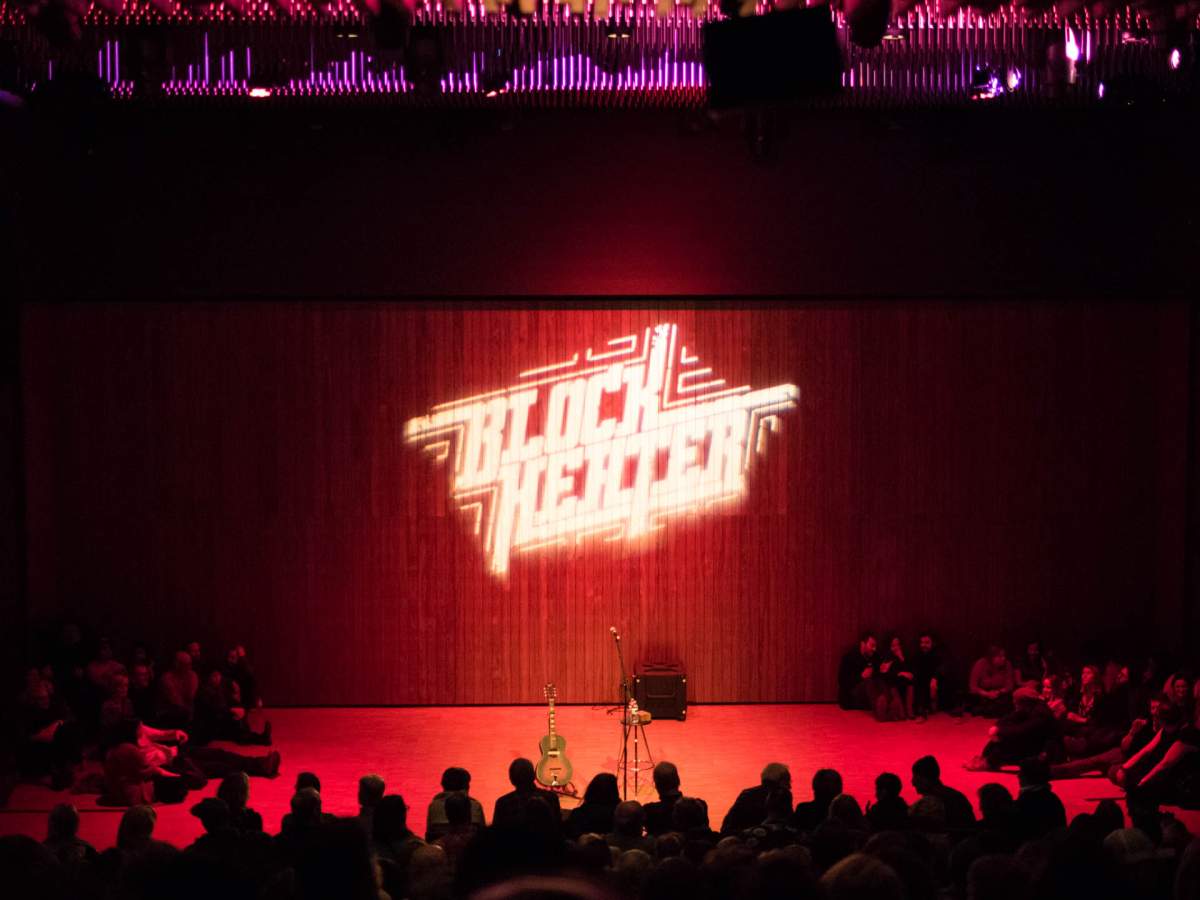 Festival-goers anxiously wait for the next act to take the stage at Block Heater 2019.