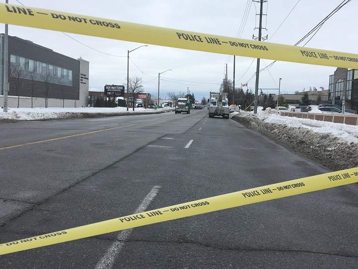 A photo from the scene in Brampton.