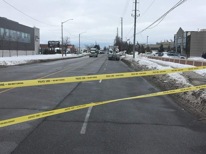 A photo from the scene in Brampton.