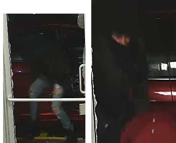 The driver is described as wearing a dark jacket, ripped jeans and black boots.
