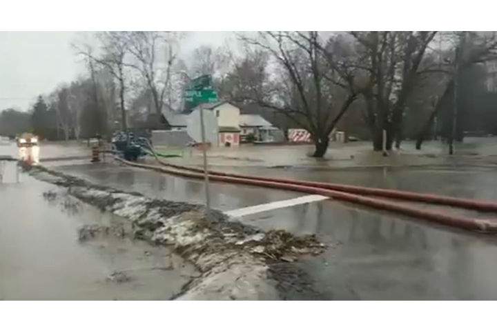 The town of Innisfil had to pump water in some areas due to flooding.