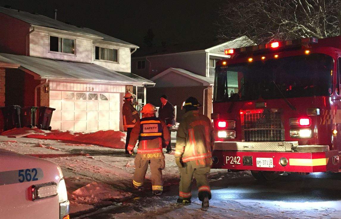 Emergency crews respond to an Alexmuir Boulevard house Friday evening.