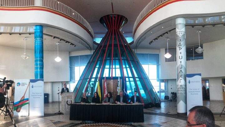 Saskatchewan businesses officially sign, and commit to, the Indigenous Engagement Charter on Jan. 21, 2020.